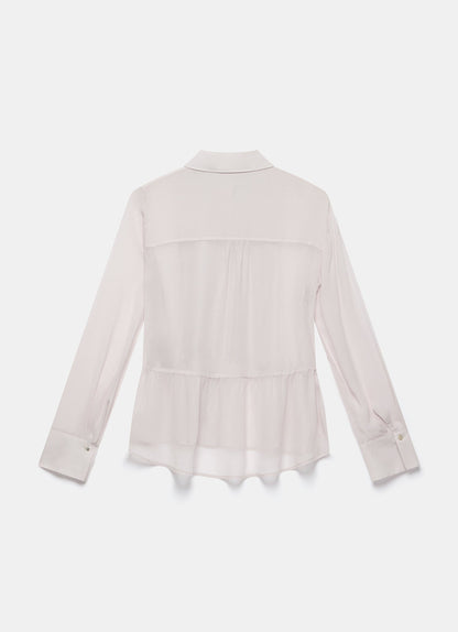 Neutral Satin Panel Shirt