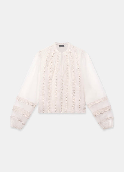 Neutral Sheer Trim Detail Top