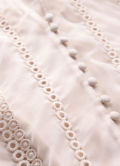 Neutral Sheer Trim Detail Top