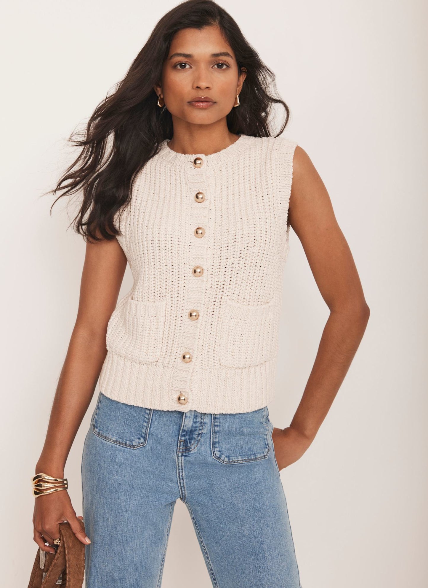 Neutral Knit Waistcoat