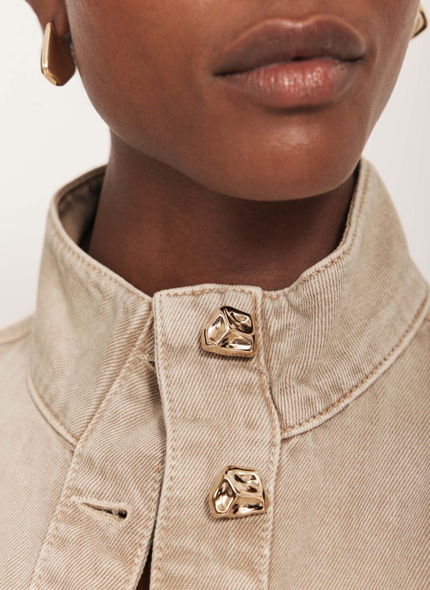 Neutral Washed Utility Denim Jacket