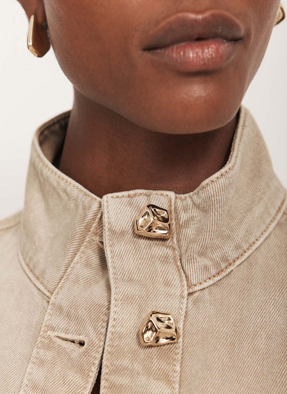 Neutral Washed Utility Denim Jacket