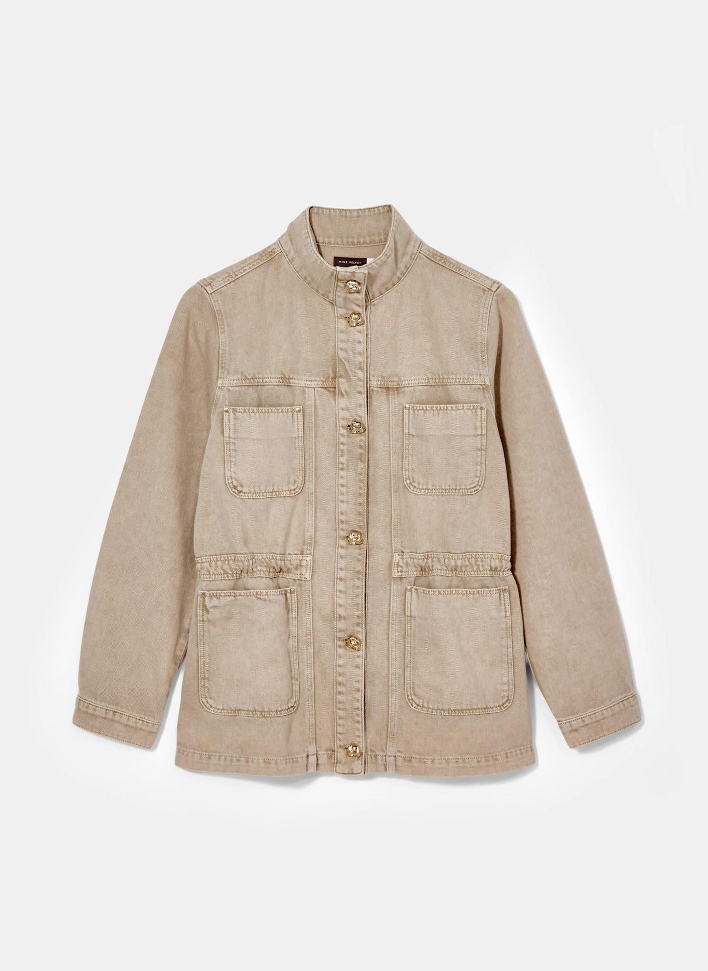 Neutral Washed Utility Denim Jacket