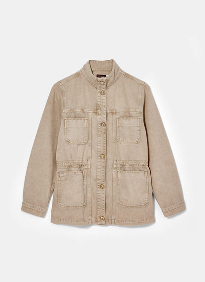 Neutral Washed Utility Denim Jacket