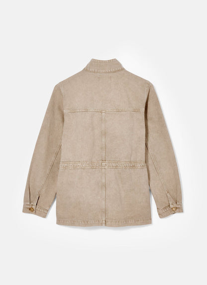 Neutral Washed Utility Denim Jacket
