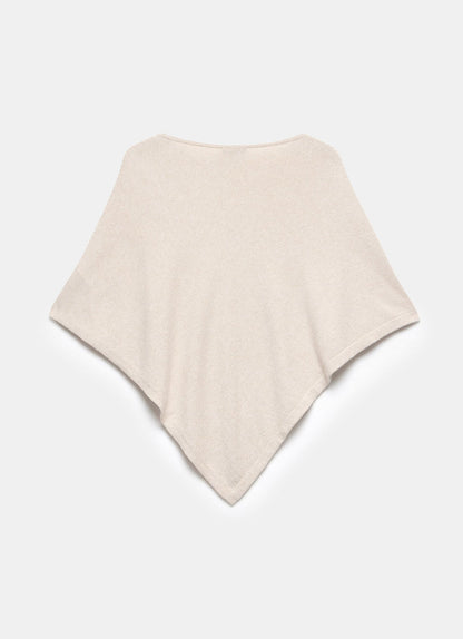 Neutral Whipstitch Knit Poncho