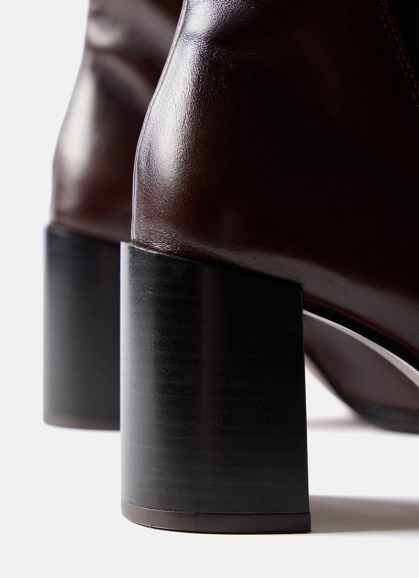 Noa Burgundy Patent Block Heel Boots