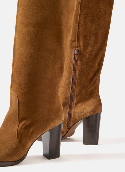 Nova Tan Suede Long Boots