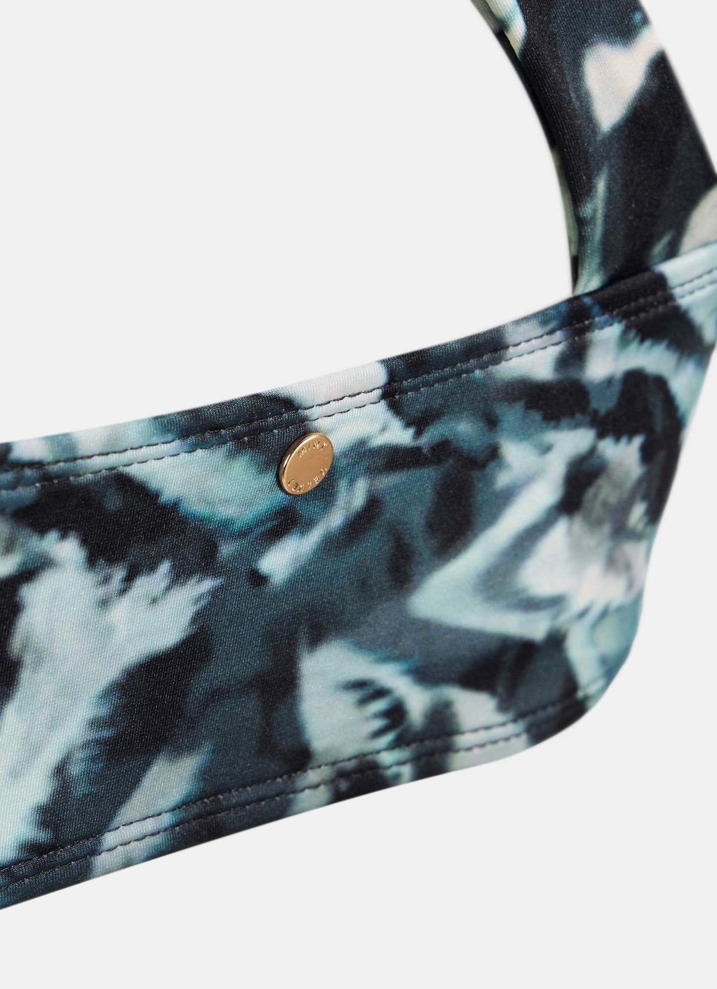 Navy Print One Shoulder Bikini Top