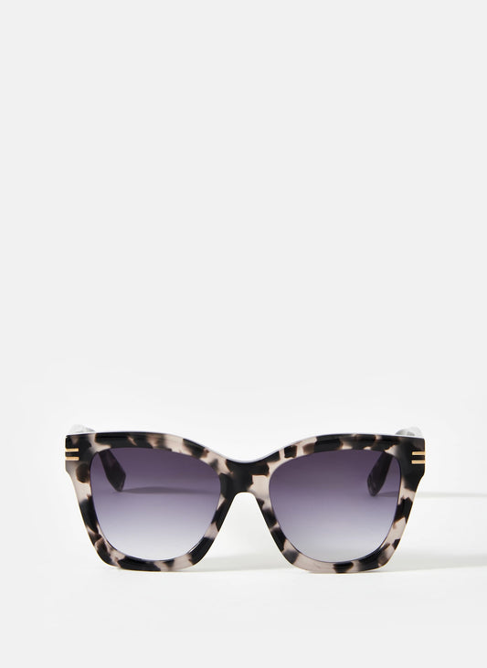 Grey Tortoiseshell Oversized Cat Eye Sunglasses