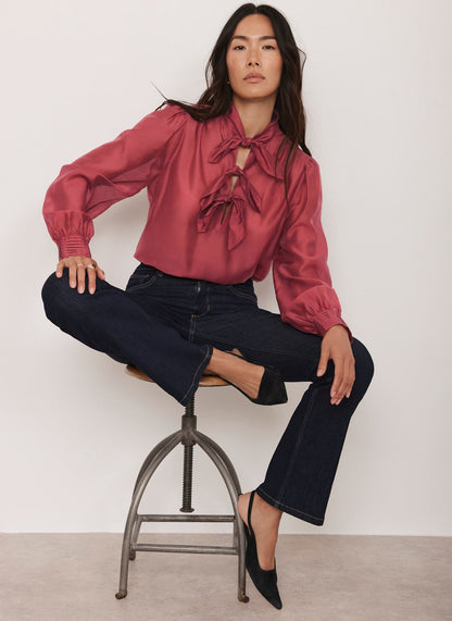 Pink Bow Detail Blouse