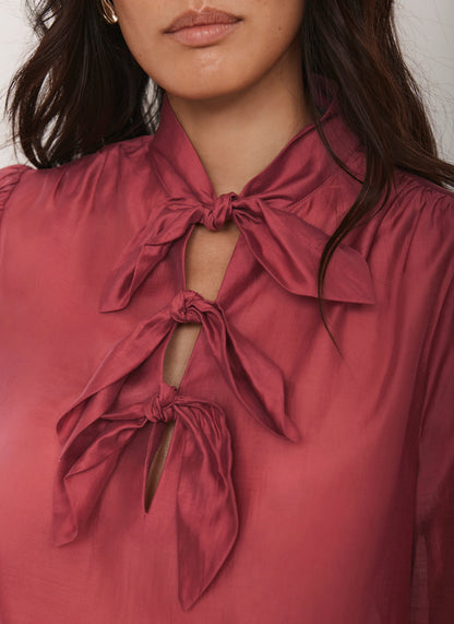 Pink Bow Detail Blouse