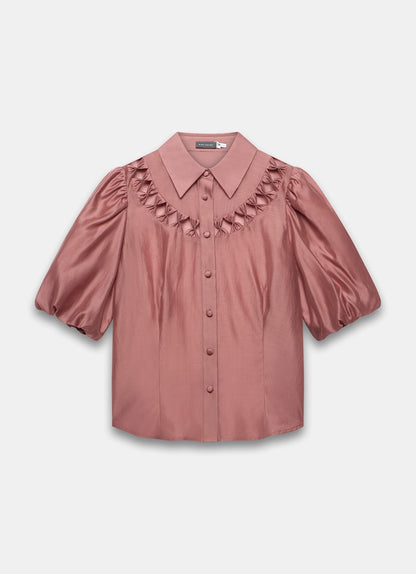 Pink Puff Sleeve Shirt