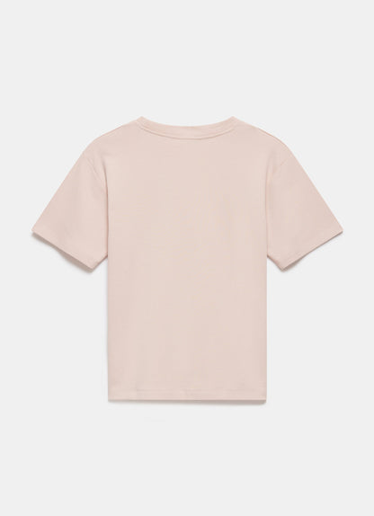 Pink Cotton Ribbon Print T-Shirt