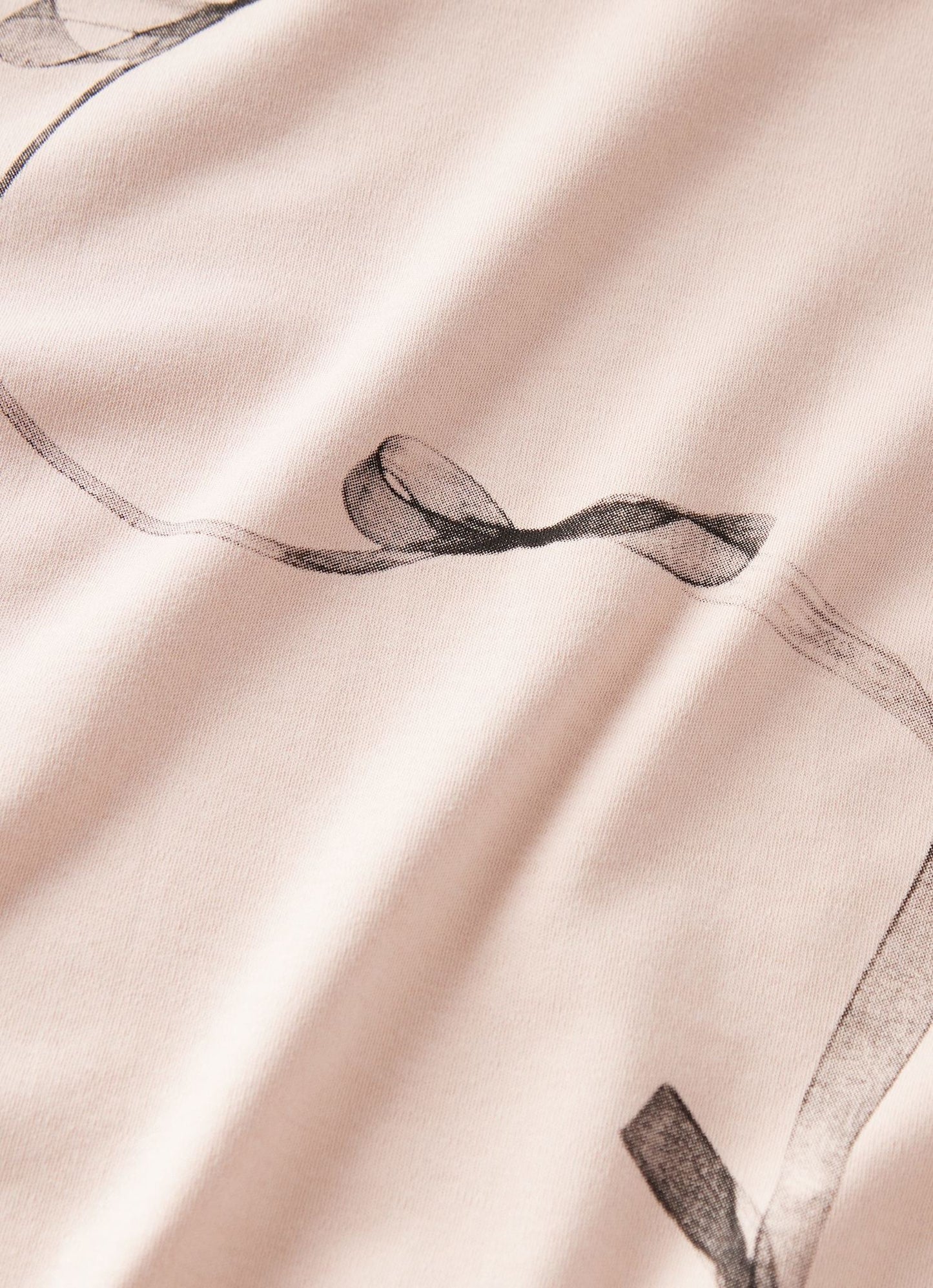 Pink Cotton Ribbon Print T-Shirt