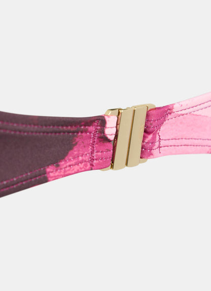 Pink Graphic Print Bikini Top