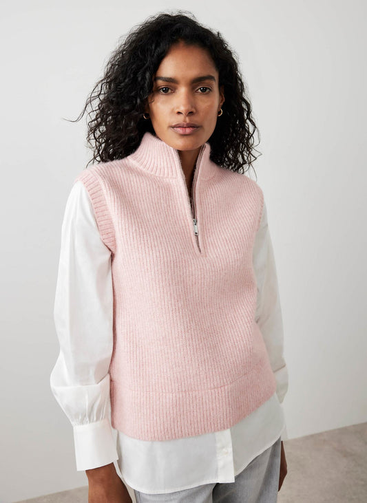 Pink Layered Shirt Knit Jumper