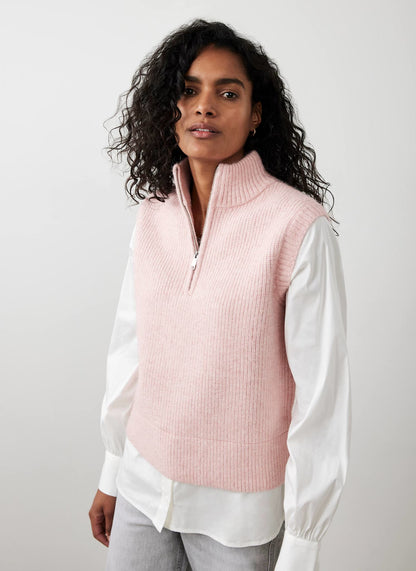 Pink Layered Shirt Knit Jumper