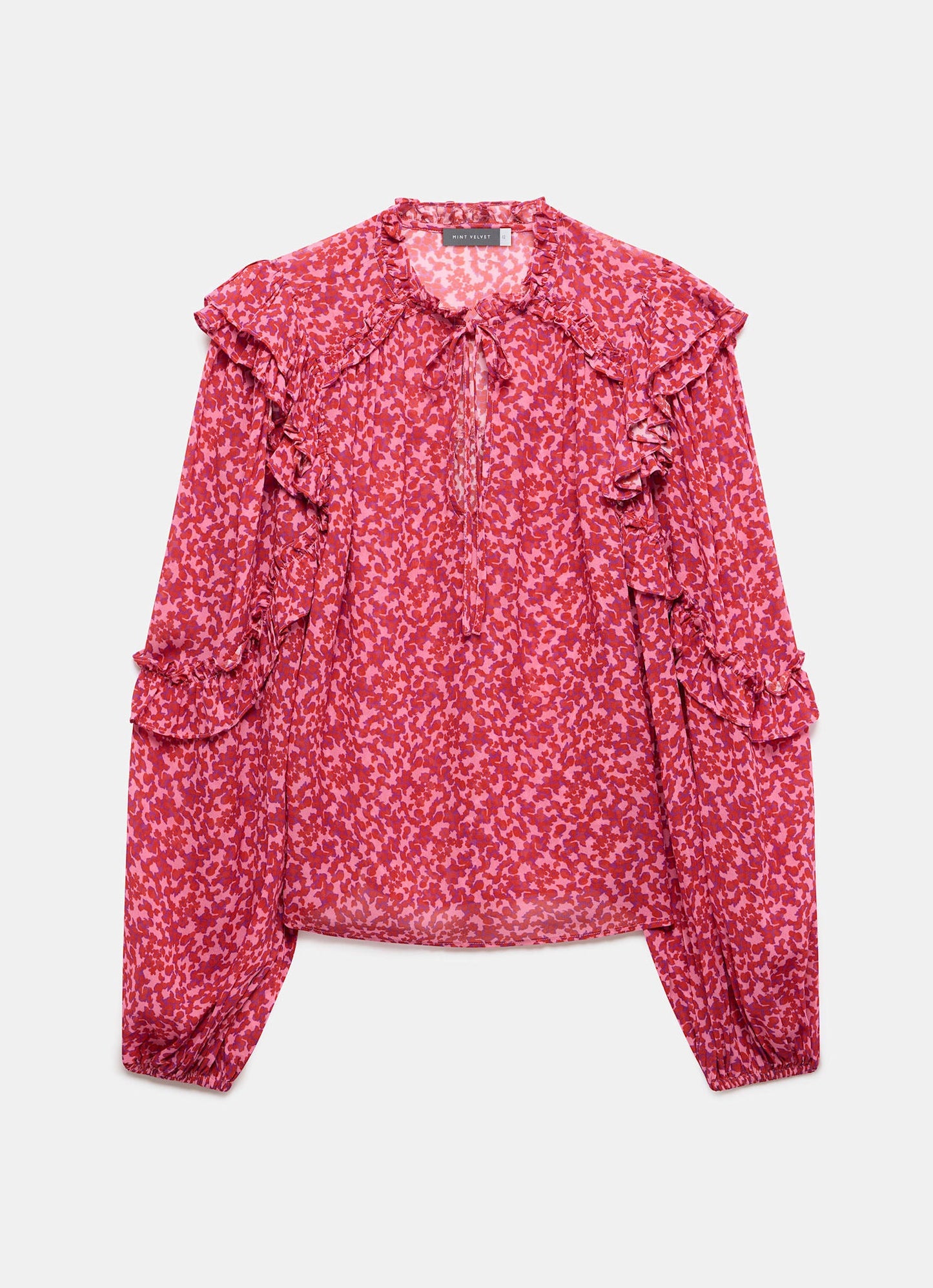 Pink Floral Print Blouse