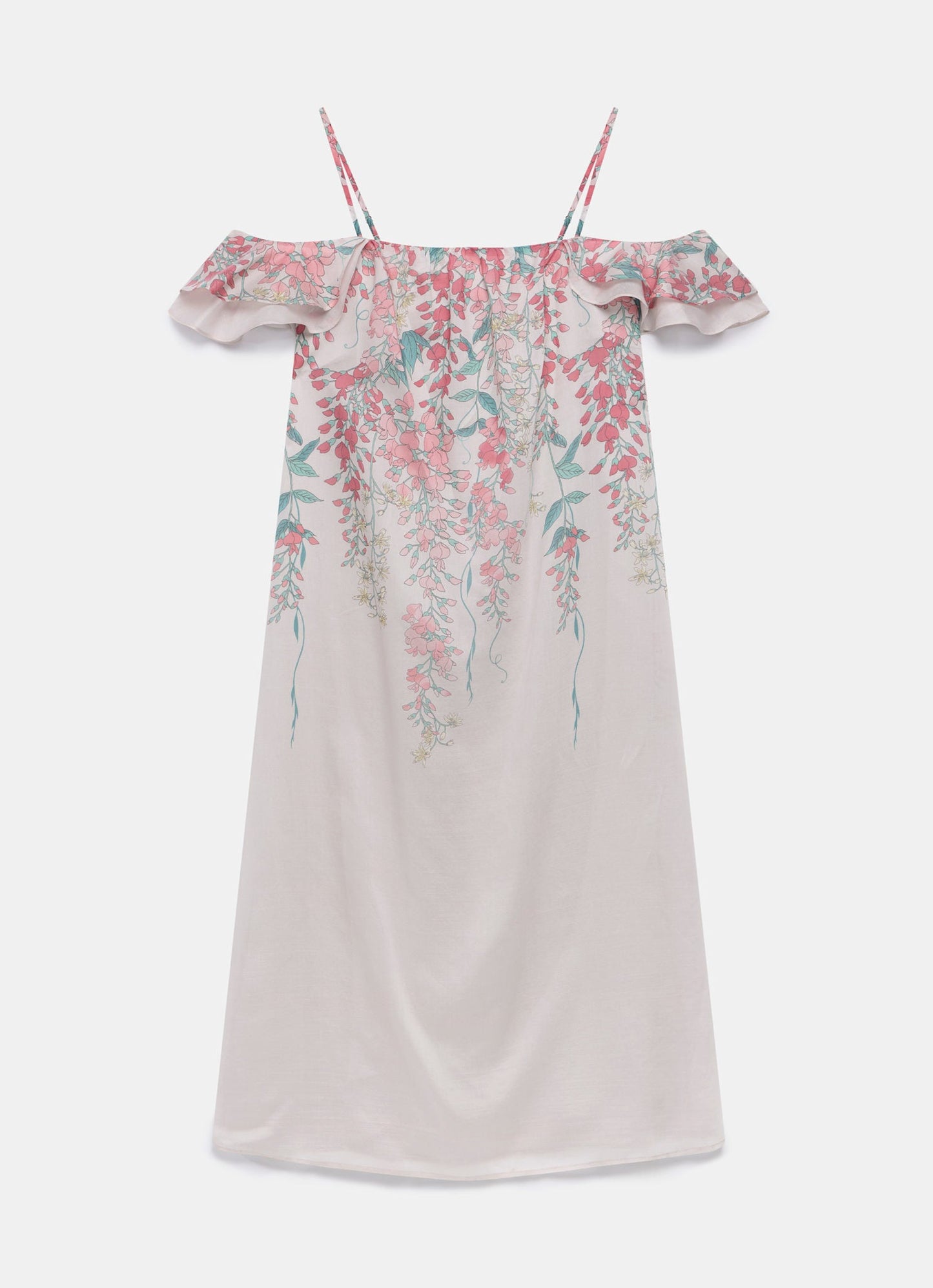 Pink Floral Print Midi Dress