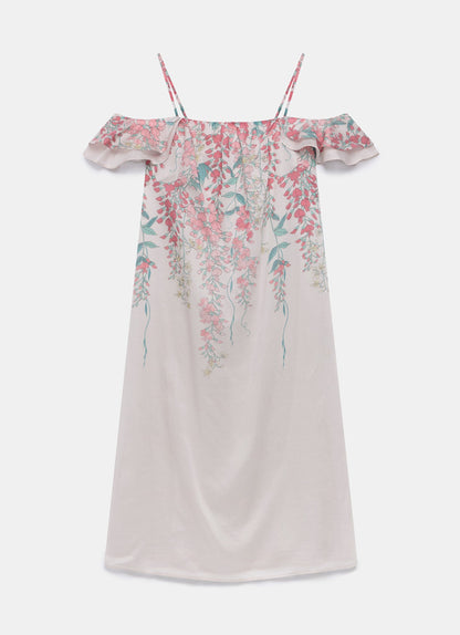 Pink Floral Print Midi Dress