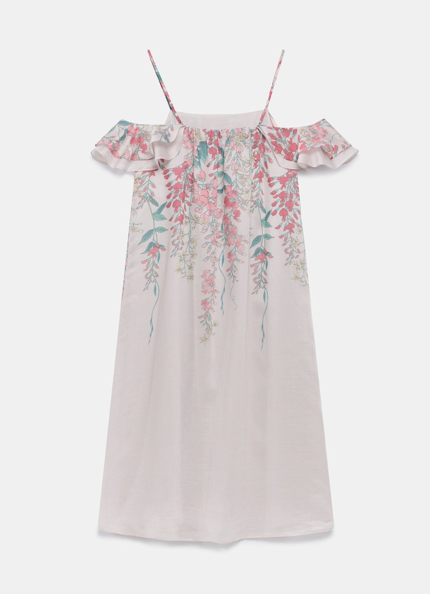 Pink Floral Print Midi Dress