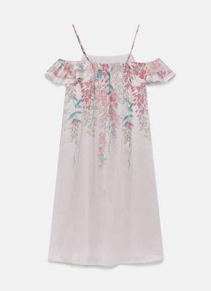 Pink Floral Print Midi Dress