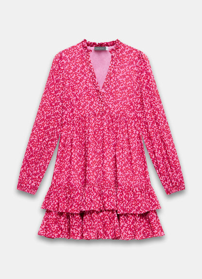 Pink Floral Print Mini Dress