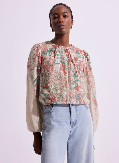 Pink Floral Print Top