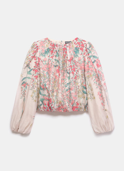 Pink Floral Print Top