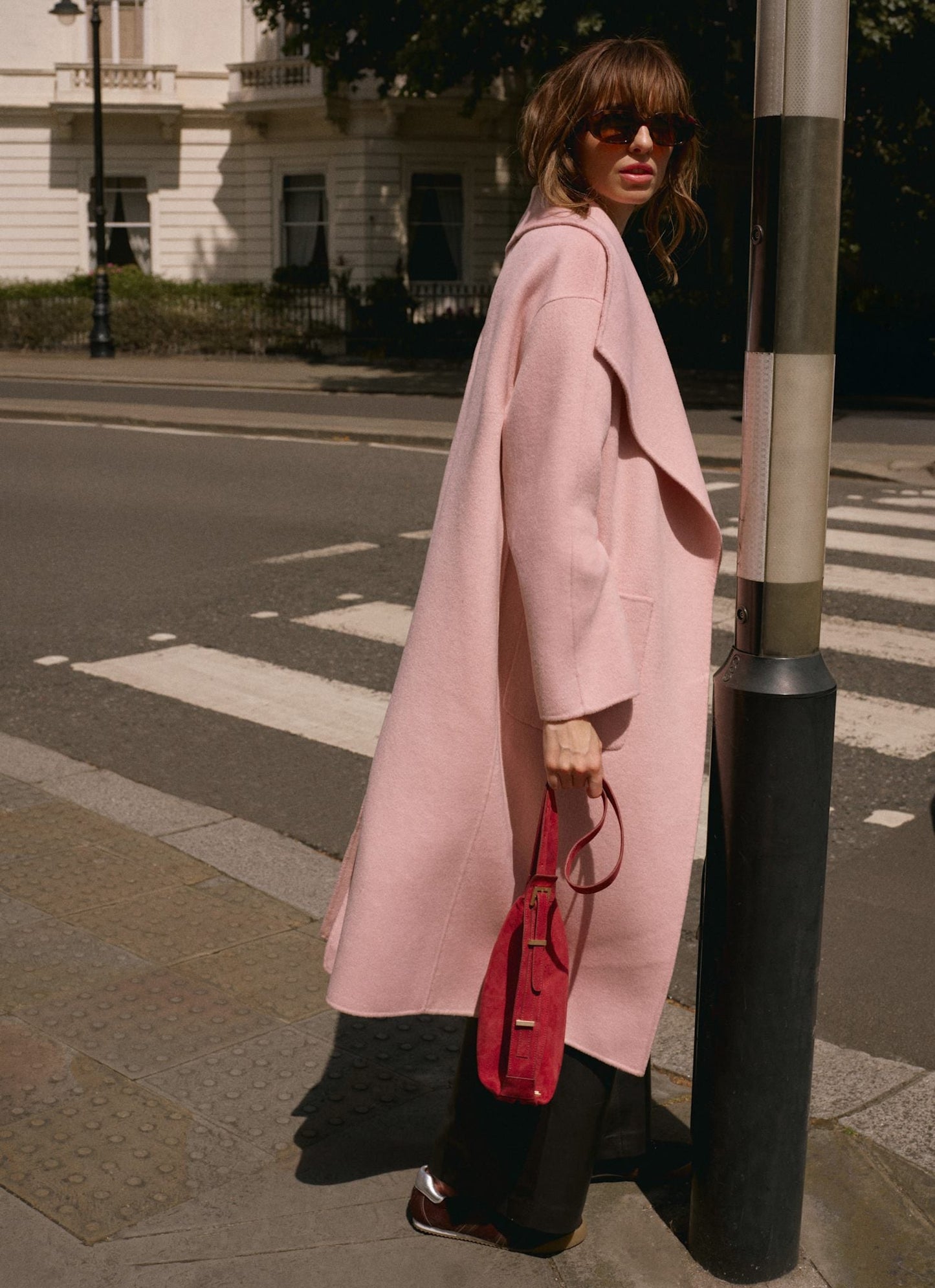 Pink Wool Blend Hand Finished Coat