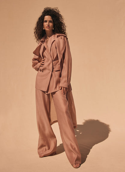 Pink Double Breasted Sheer Waistcoat