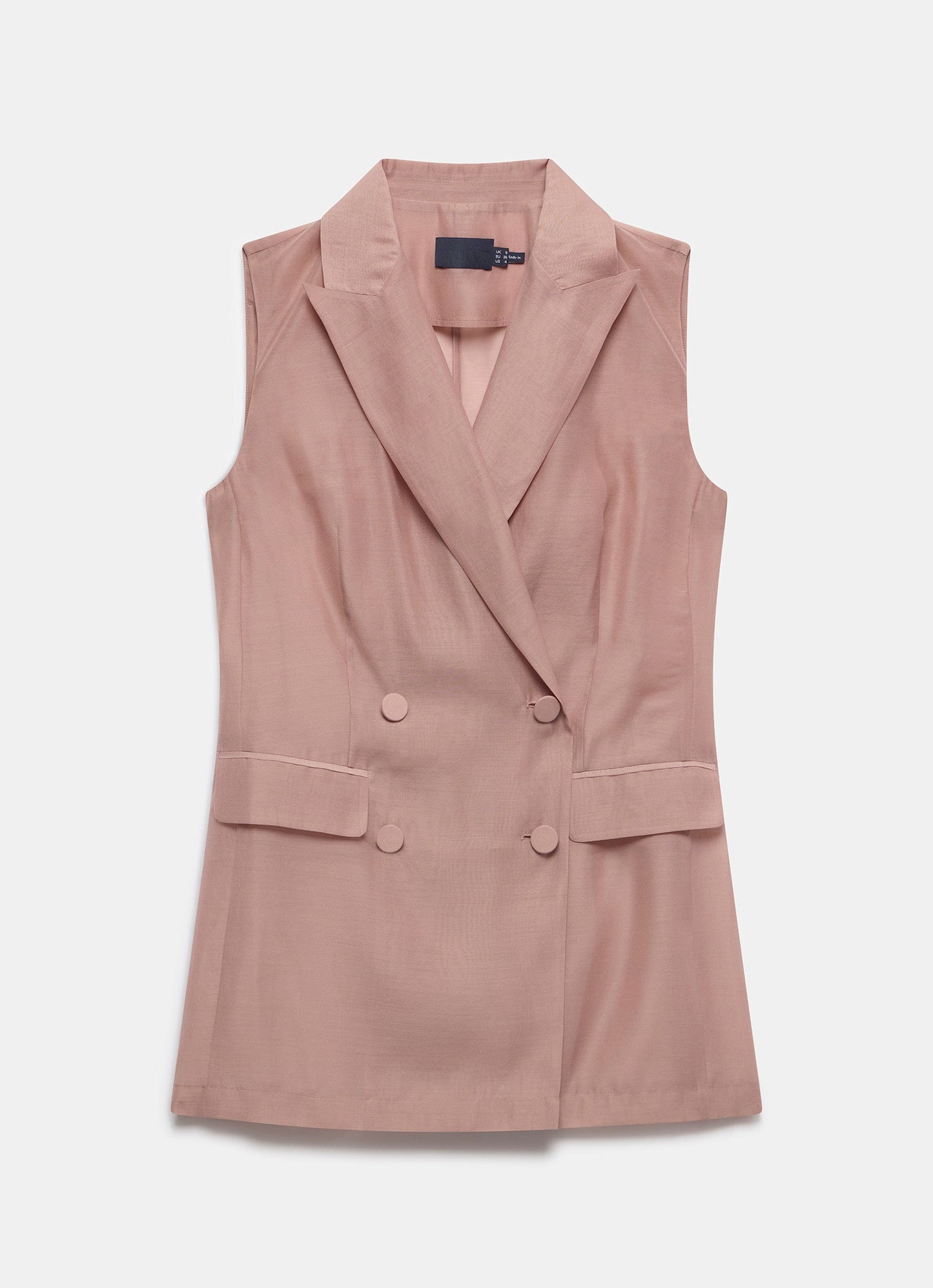 Pink Double Breasted Sheer Waistcoat