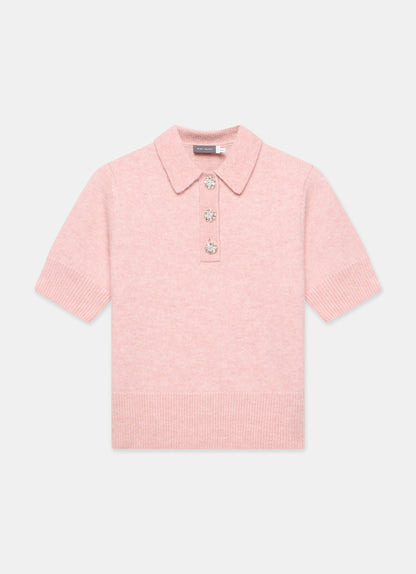 Pink Short Sleeve Knit Top