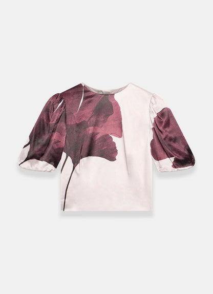 Burgundy Floral Print Top