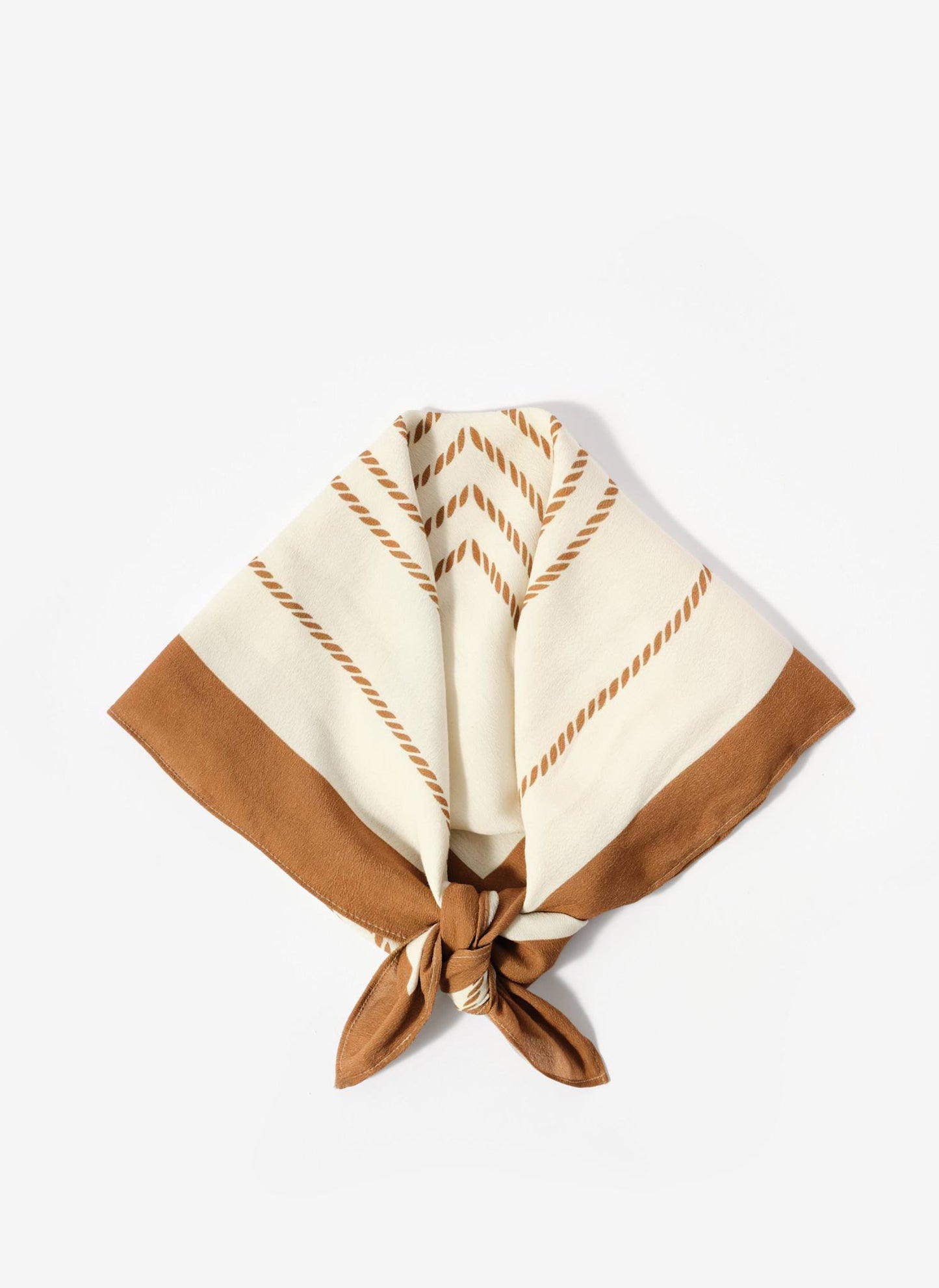 Cream Border Square Neck Scarf