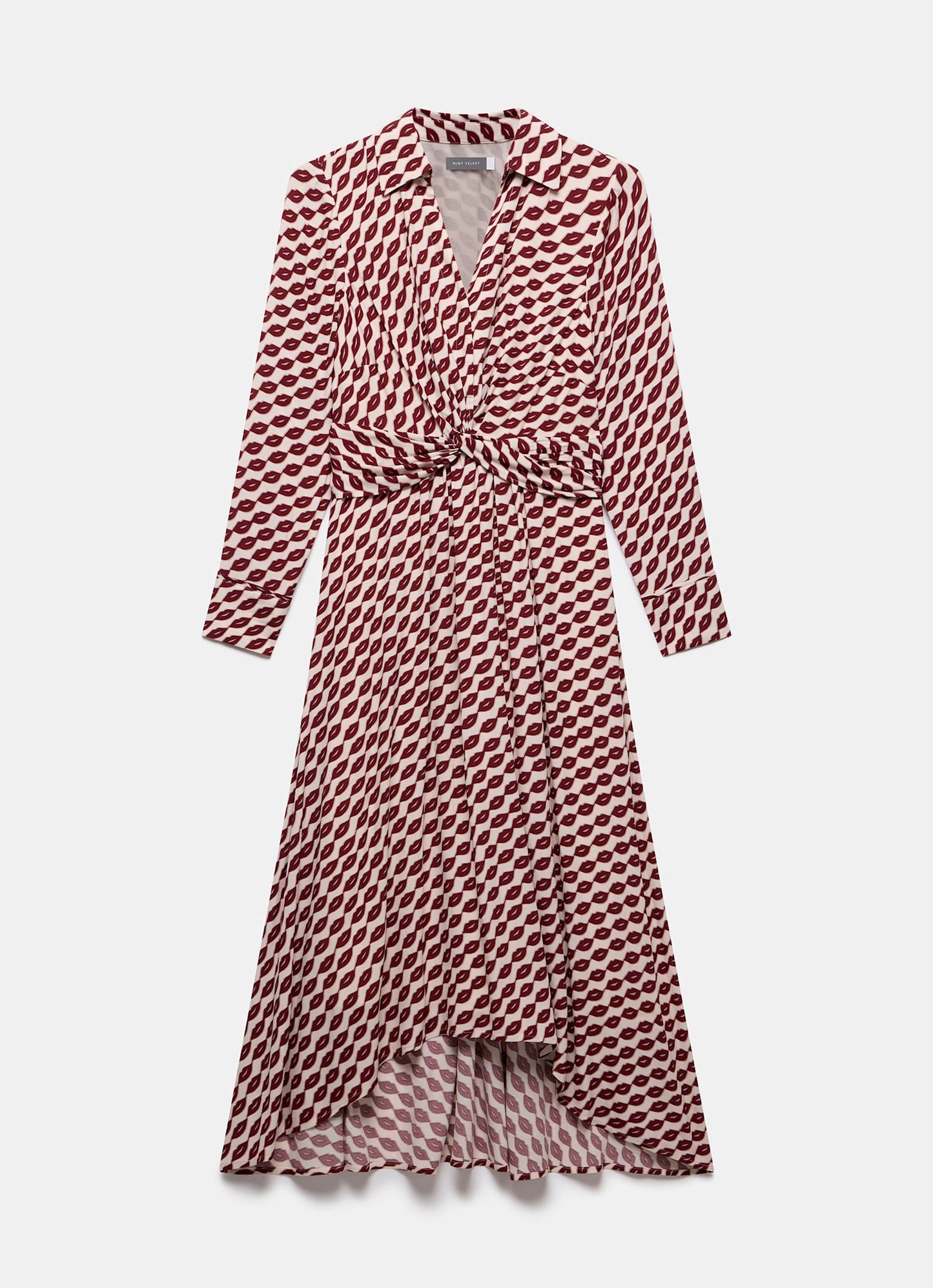 Red Lip Print Shirt Dress