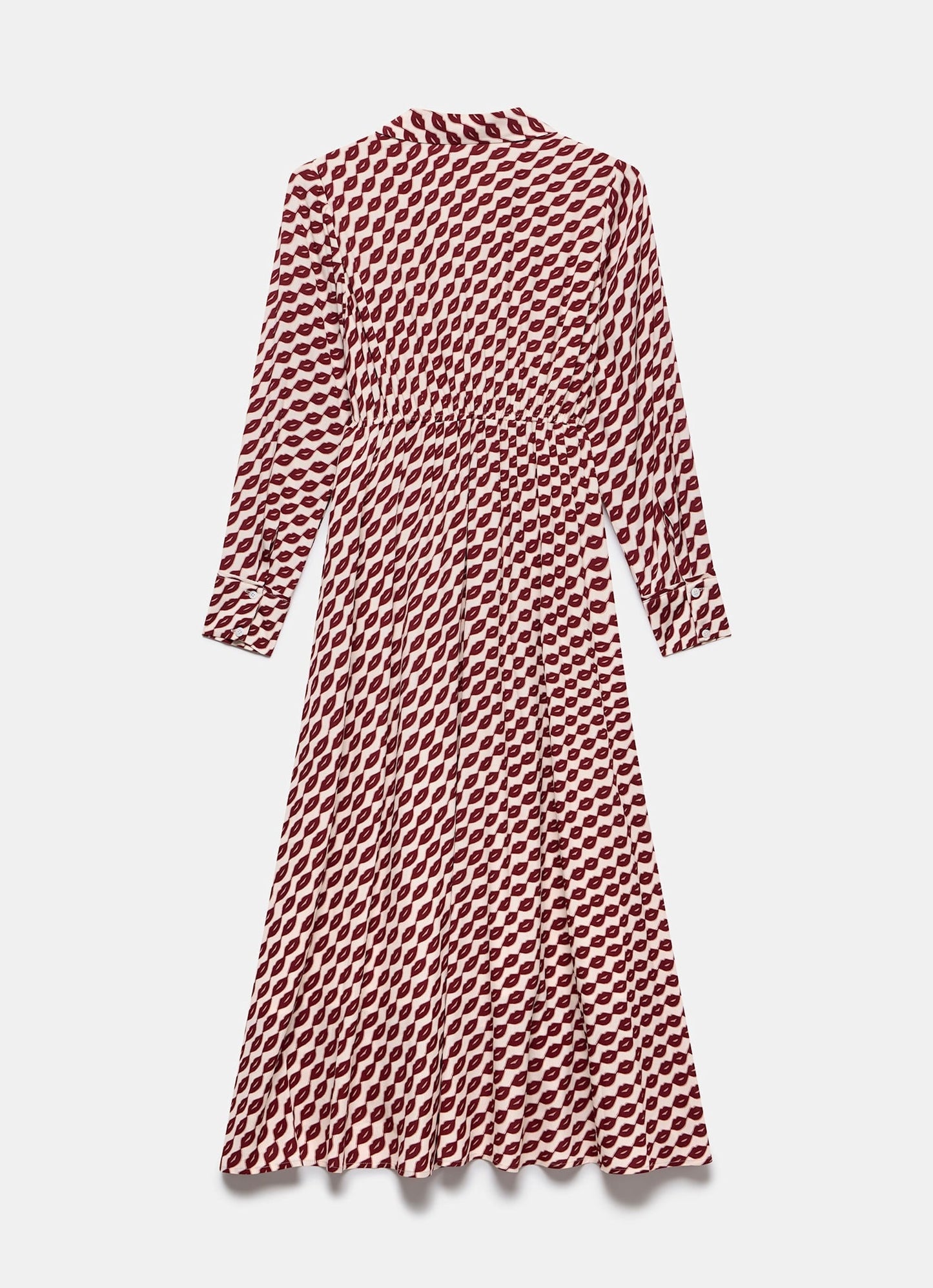 Red Lip Print Shirt Dress