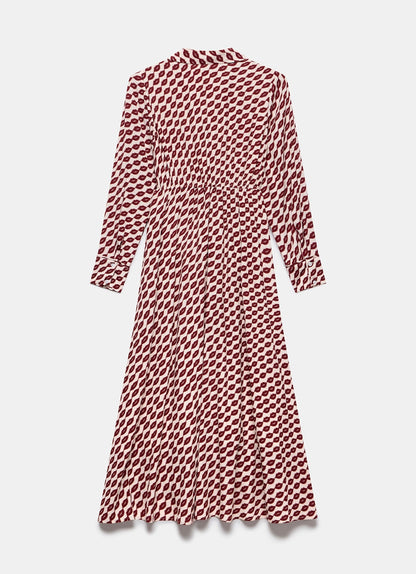 Red Lip Print Shirt Dress
