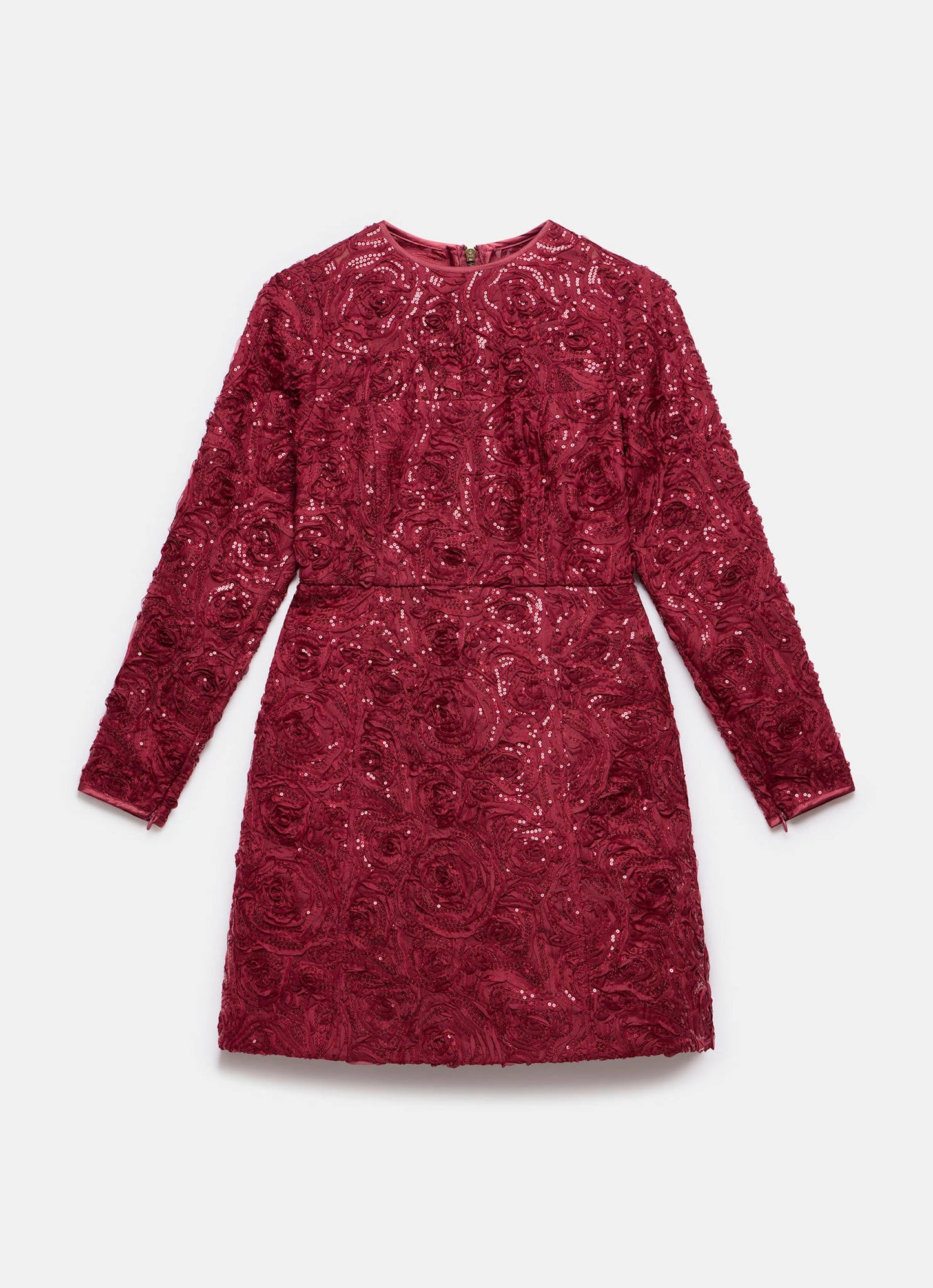 Red Sequin Applique Mini Dress
