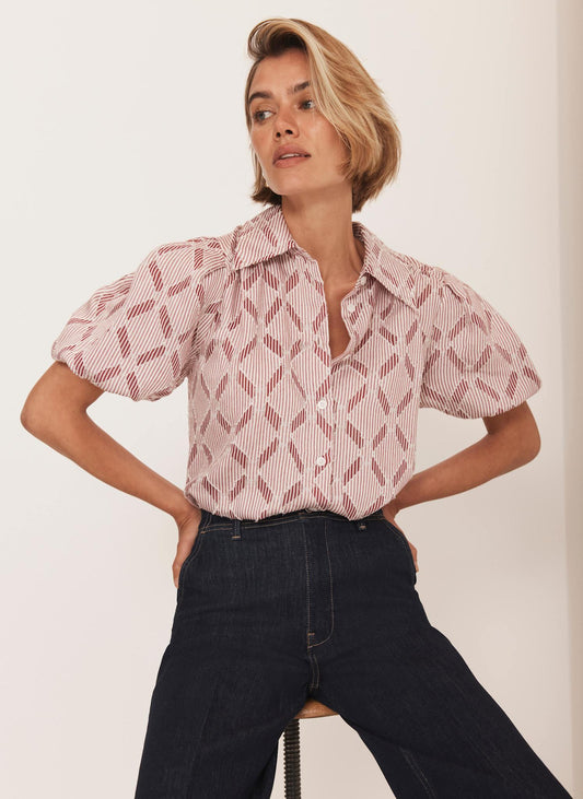 Red Striped Jacquard Shirt