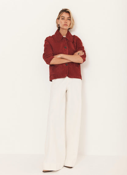 Red Suede Pocket Detail Jacket