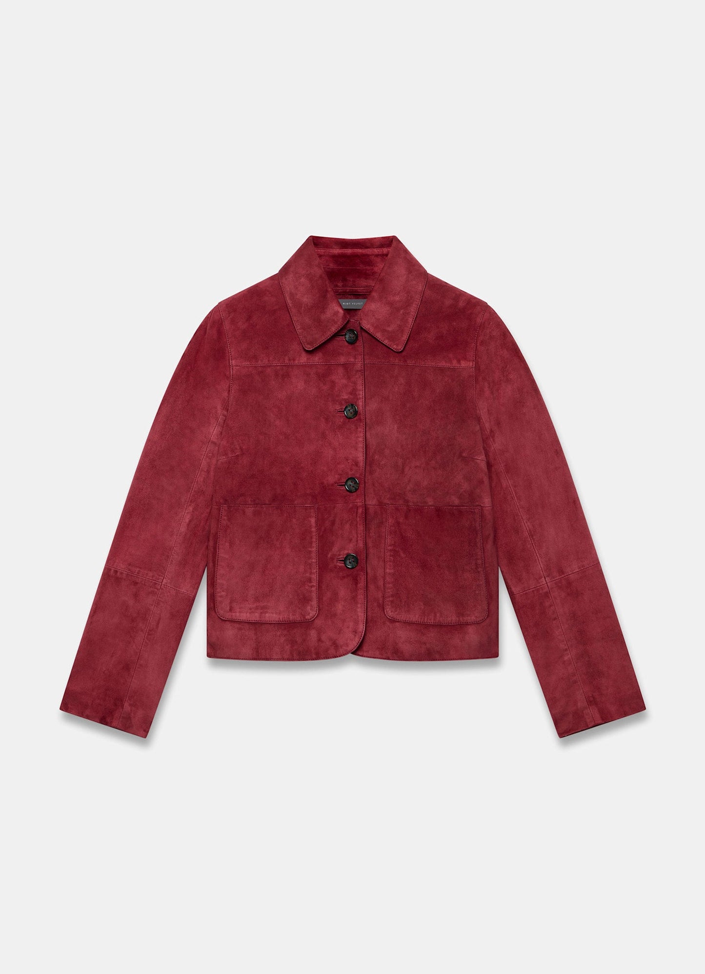Red Suede Pocket Detail Jacket