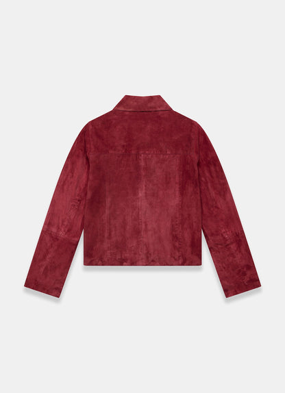 Red Suede Pocket Detail Jacket