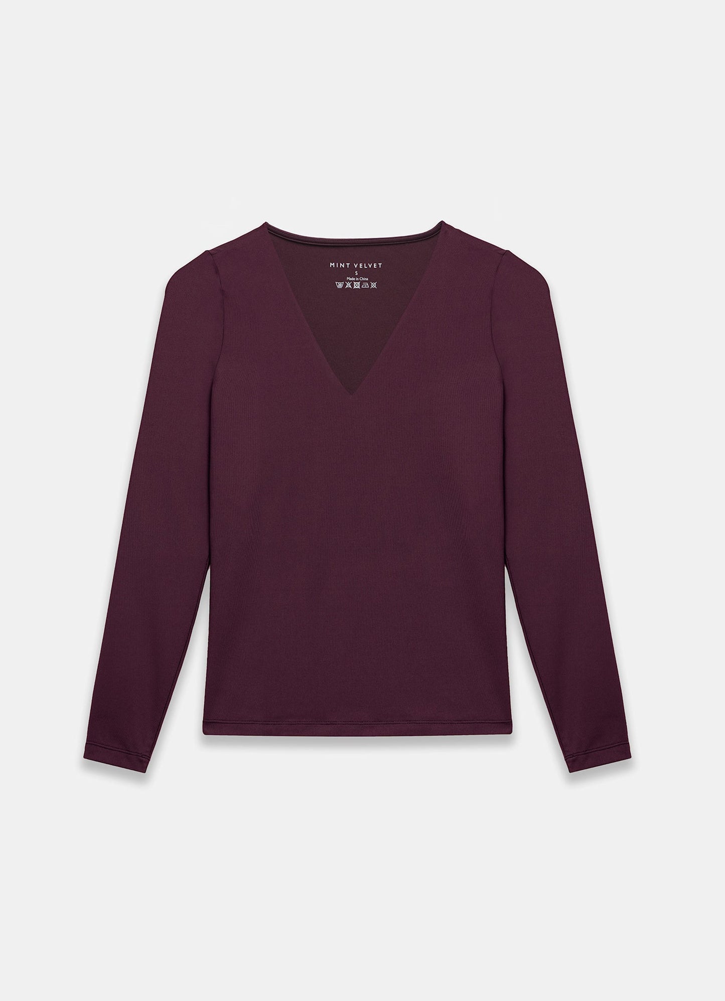 Burgundy V Neck Layering Top