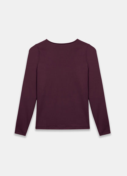 Burgundy V Neck Layering Top