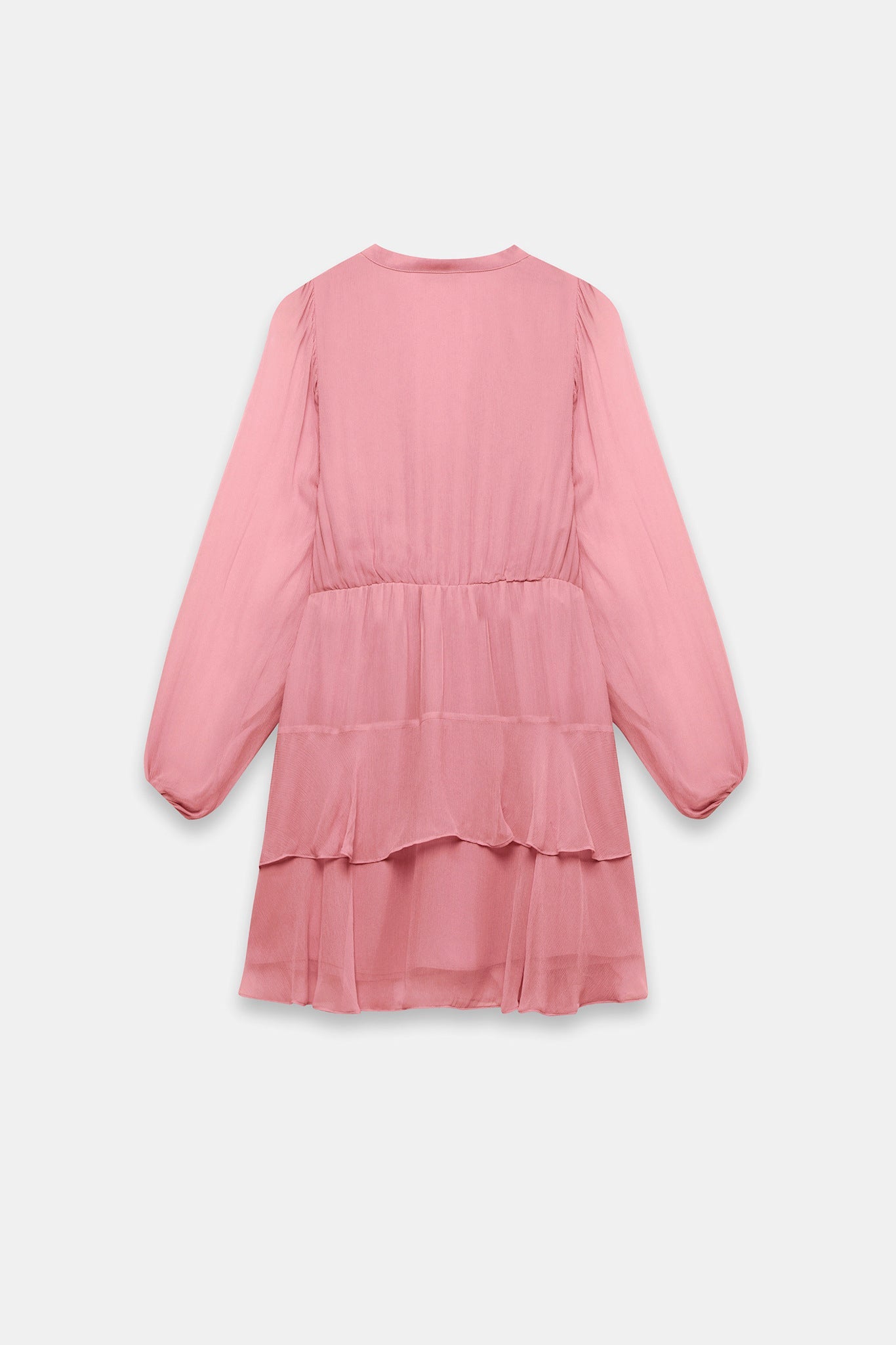Pink Ruffle Boho Mini Dress