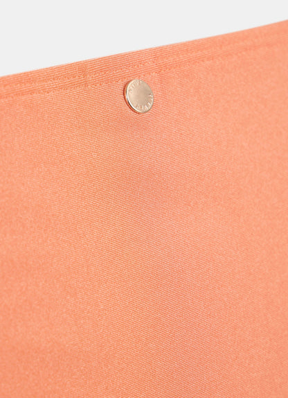 Orange Ruched Bikini Bottoms