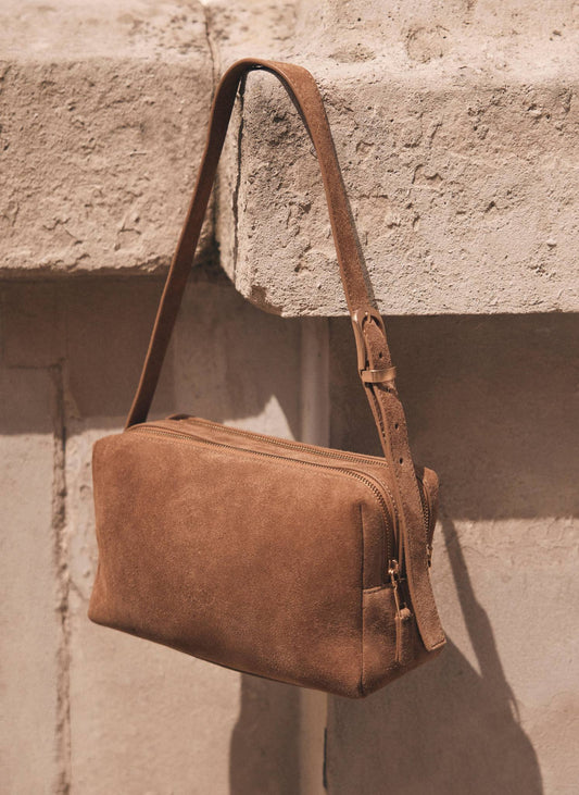 Safi Tan Suede Shoulder Bag