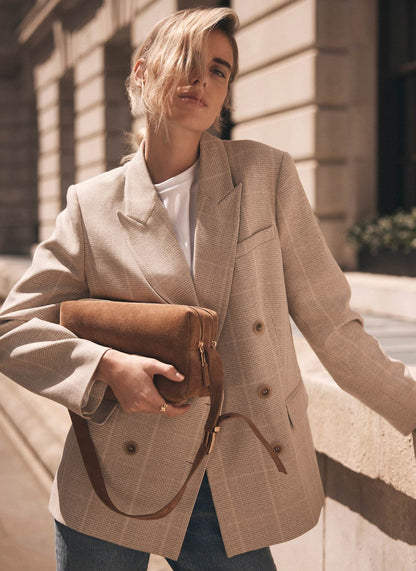 Safi Tan Suede Shoulder Bag